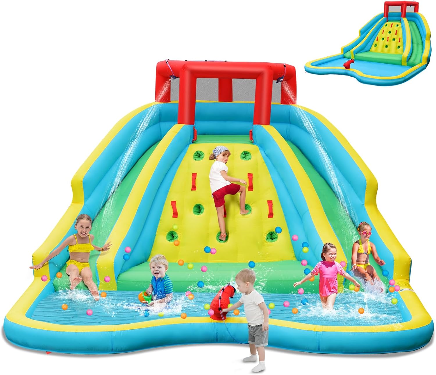 Kids Outdoor Climbing Wall - Гигантская надувная водная горка для детей,