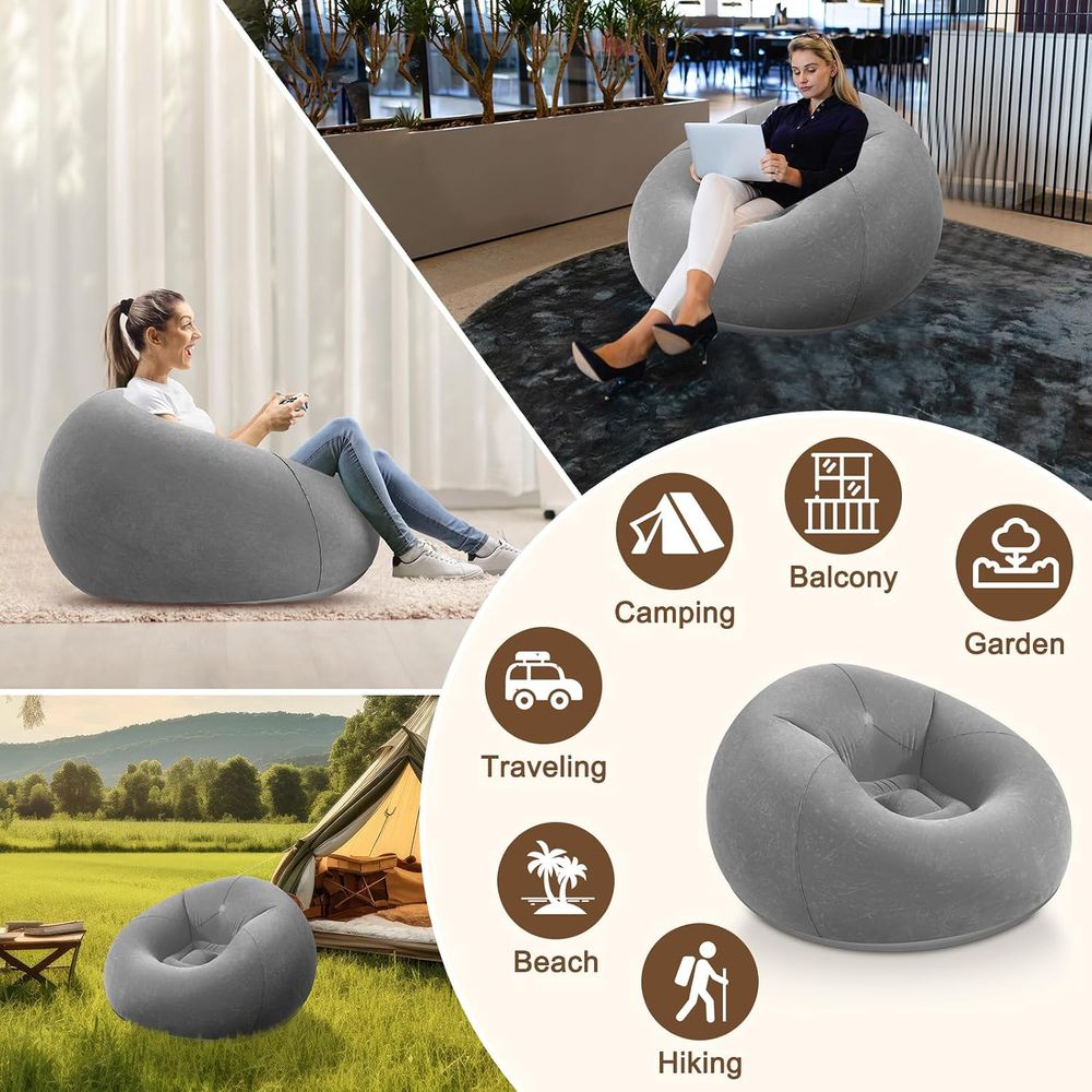 Надувные кресла-мешки, серый п – обзор и цена Kids Outdoor Bean Bag