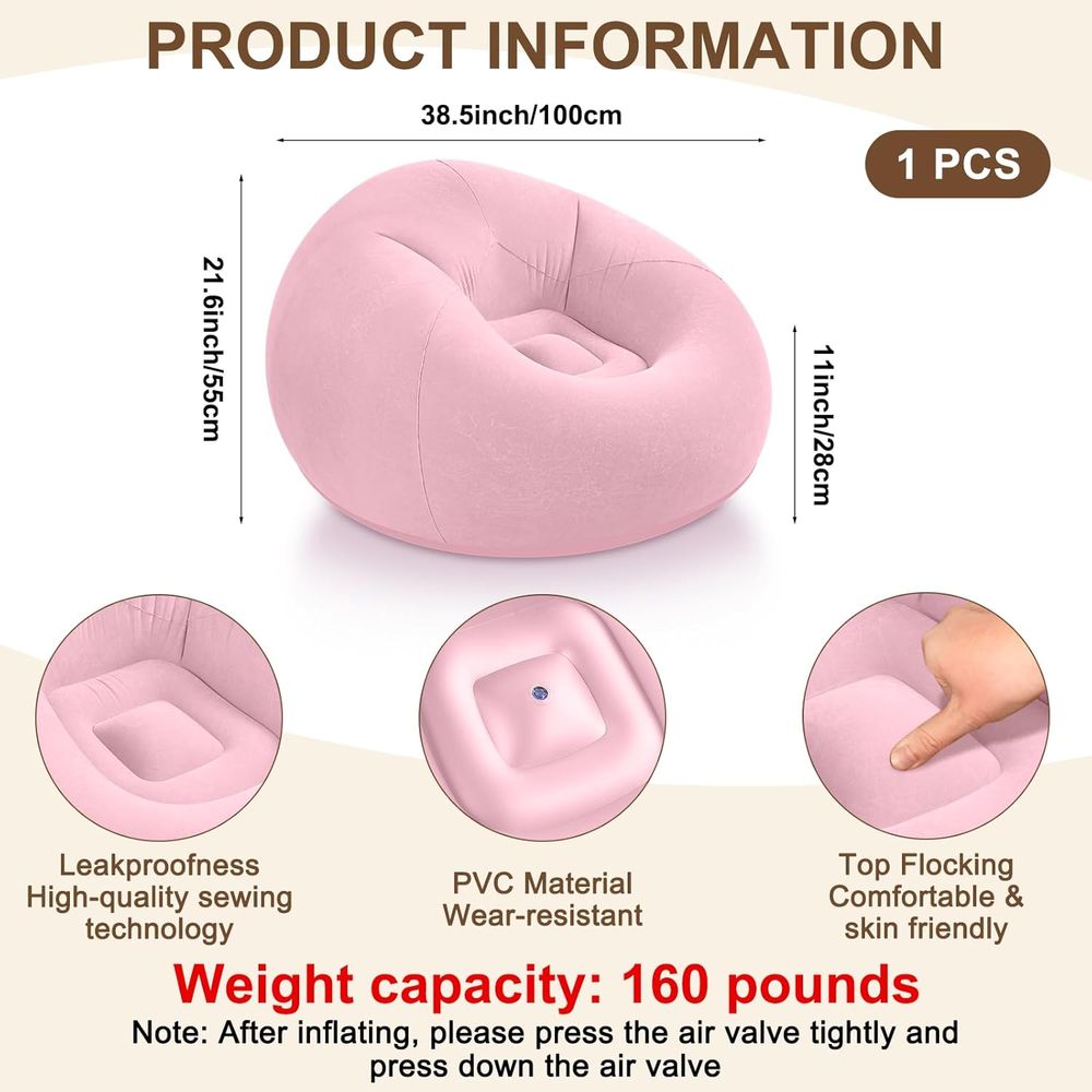 Надувные кресла-мешки, розовые – обзор и цена Kids Outdoor Bean Bag