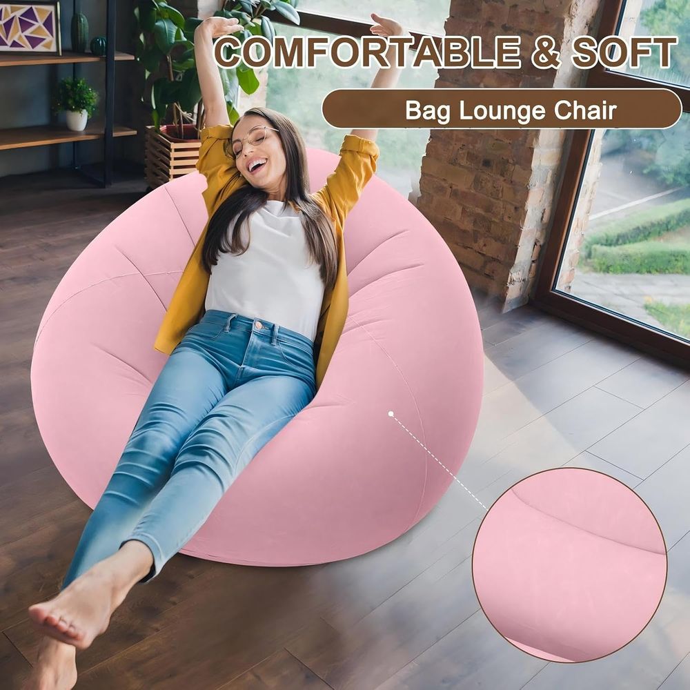 Надувные кресла-мешки, розовые – обзор и цена Kids Outdoor Bean Bag